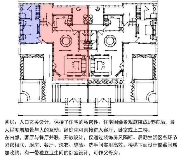中式兄弟倆雙拼別墅設計方案圖，經典中的經典