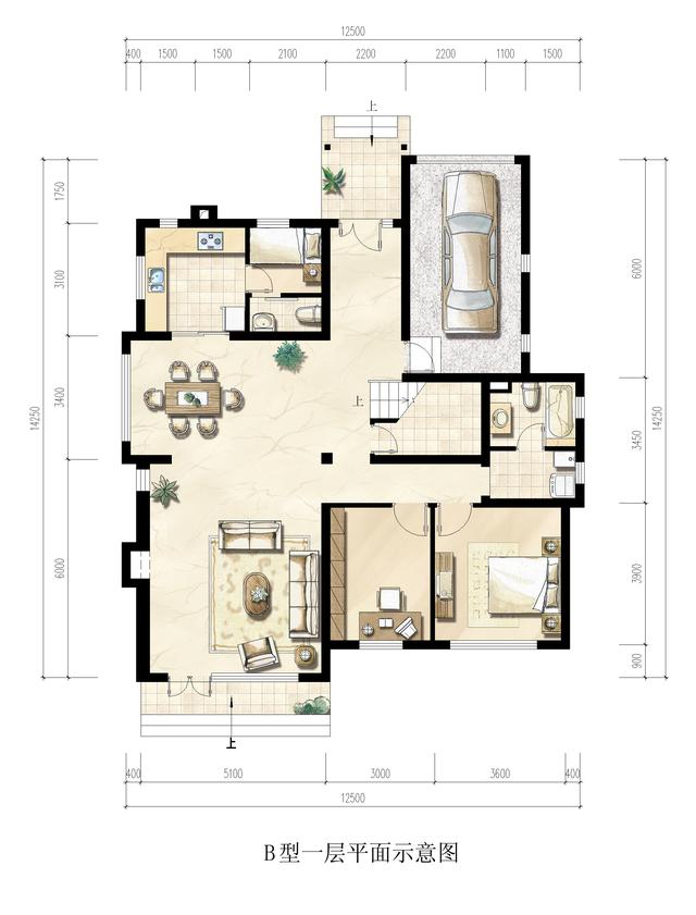 面寬12.5米農村三層樓房設計，富有濃郁的田園氣息