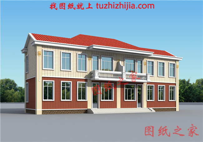 鄉村兄弟二層雙拼別墅設計圖，單戶120平米左右，戶型合理