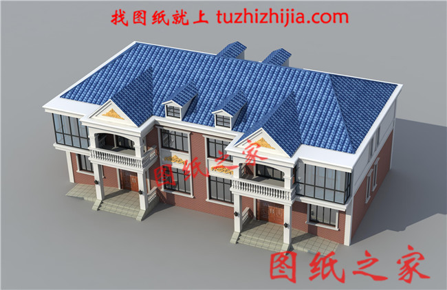 農(nóng)村建房兄弟雙拼兩層住宅設計圖，單戶150平米左右