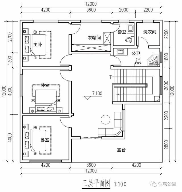 12×12米宅基地選這套自建房設計圖，準沒錯