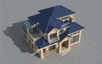 16*12米帶陽光房二層小別墅設計圖，張揚兼奢華