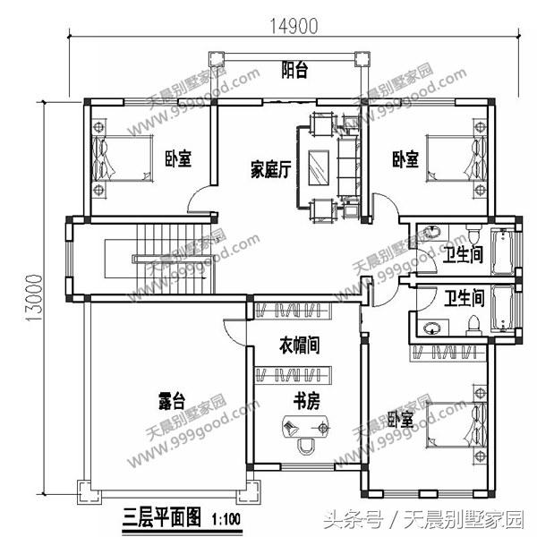 15米X15米三層自建樓房設計圖，附完工圖