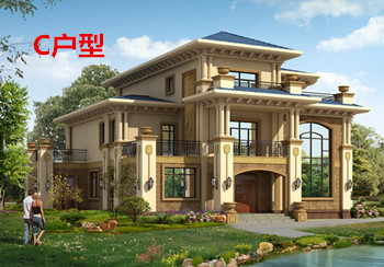 豪華農(nóng)村帶露臺(tái)三層樓房別墅設(shè)計(jì)圖紙,占地200平方米左右