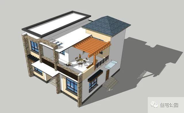 11X11米農(nóng)村現(xiàn)代二層樓房設(shè)計(jì)圖，布局真實(shí)用