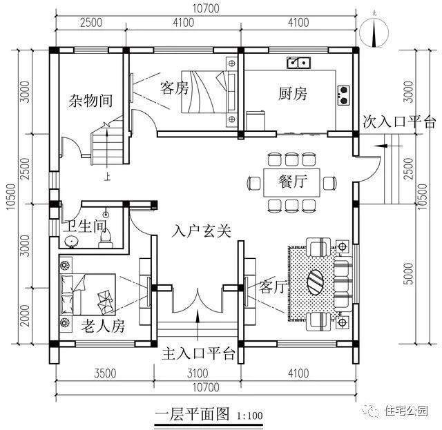 11X11米農(nóng)村現(xiàn)代二層樓房設(shè)計(jì)圖，布局真實(shí)用
