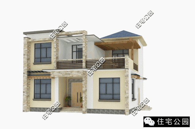 11X11米農(nóng)村現(xiàn)代二層樓房設(shè)計(jì)圖，布局真實(shí)用