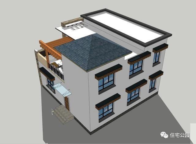 11X11米農(nóng)村現(xiàn)代二層樓房設(shè)計(jì)圖，布局真實(shí)用