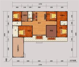 農村一層自建平房圖，院子大的可以當操場