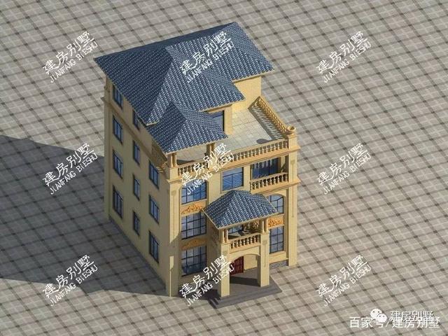 3款帶大露臺(tái)的四層別墅設(shè)計(jì)方案圖，挑一套隨便建