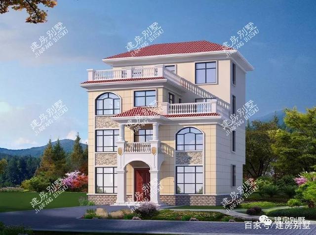 3款帶大露臺(tái)的四層別墅設(shè)計(jì)方案圖，挑一套隨便建