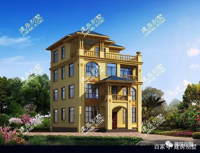 3款帶大露臺(tái)的四層別墅設(shè)計(jì)方案圖，挑一套隨便建