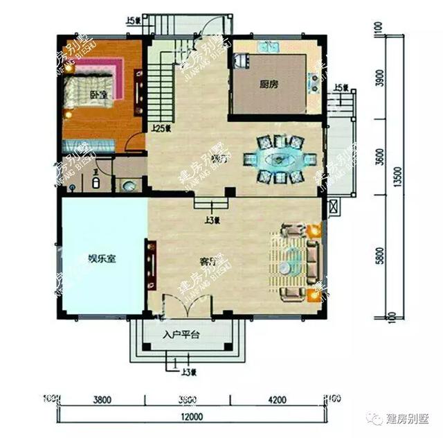 開間12米四層農(nóng)村樓房設(shè)計圖，建好的都很滿意