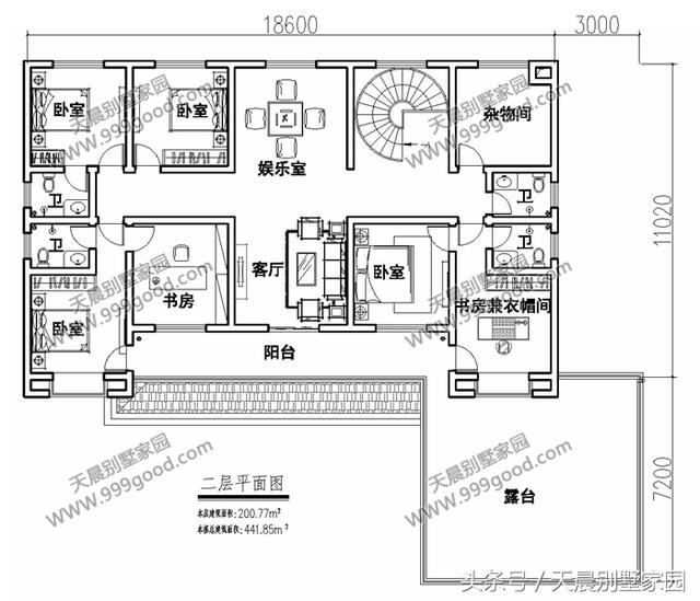 3款帶配房的農村二層房屋設計圖，布局超接地氣