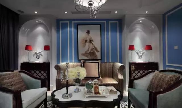 300平歐式藍(lán)調(diào)別墅裝修案例實(shí)拍，浪漫唯美