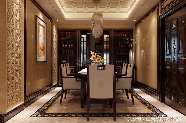 別墅豪華高端中式風格裝修實景照片圖，大氣
