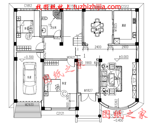 農村四間兩層樓房設計圖，帶車庫，時尚經濟，最適合農村施工的絕佳戶型