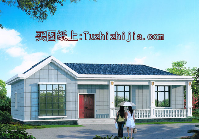 140平一層平房別墅設計圖,兩客廳兩衛四臥室