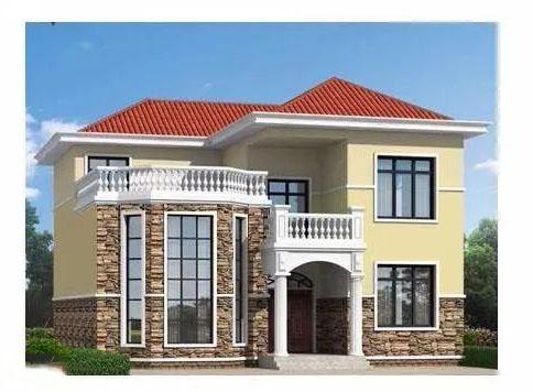 11*11米帶露臺現代二層農村小洋樓設計圖，附施工過程