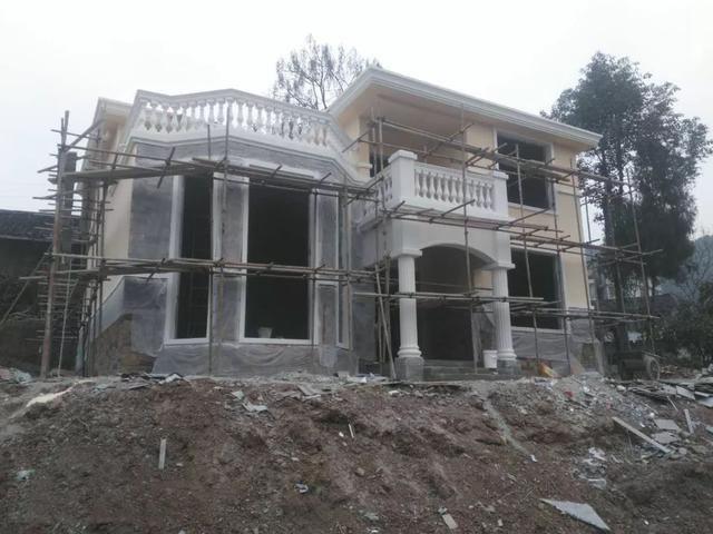 11*11米帶露臺現代二層農村小洋樓設計圖，附施工過程