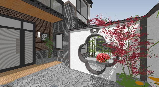 二層帶庭院中式別墅設計方案，喜歡中式建筑的收藏吧