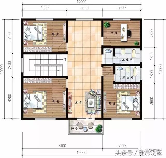 3款開間12米的農村三層房屋設計圖，第2款很受歡迎