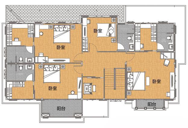 時尚農村二層別墅圖，6室2廳帶吧臺，品質生活就靠它了