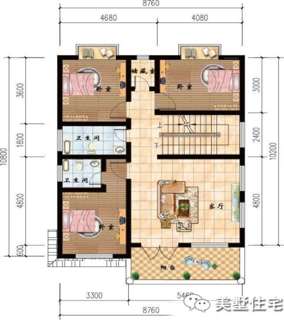幾款帶車庫的農村自建樓房方案圖，3、4層的都有