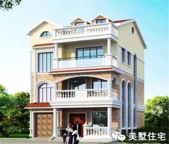 幾款帶車庫的農村自建樓房方案圖，3、4層的都有