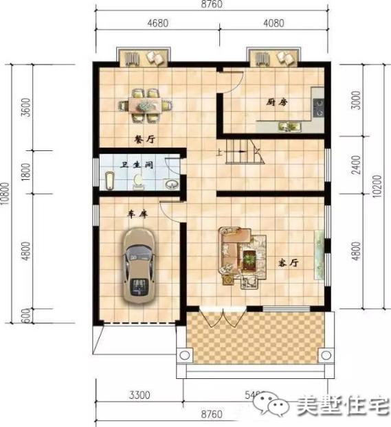 幾款帶車庫的農村自建樓房方案圖，3、4層的都有