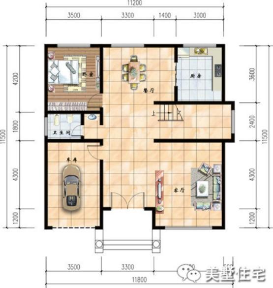 幾款帶車庫的農村自建樓房方案圖，3、4層的都有
