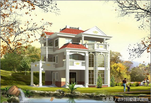 150平左右三層單家獨院式別墅方案圖，30萬建起來