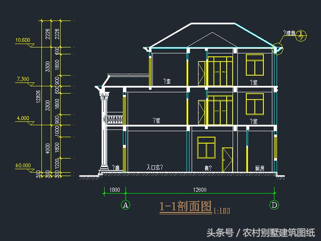 150平左右三層單家獨院式別墅方案圖，30萬建起來