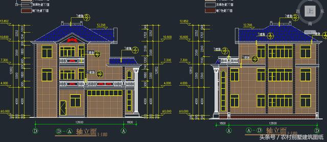150平左右三層單家獨院式別墅方案圖，30萬建起來