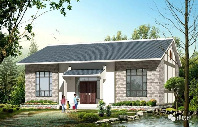 農村蓋一層平房設計圖大全，一層也能蓋出別墅型