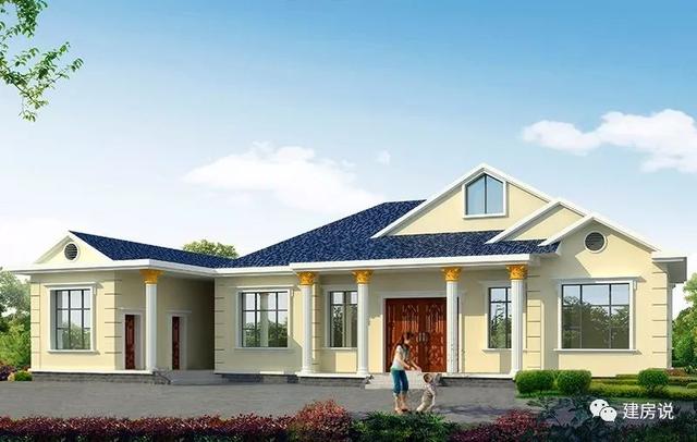 農村蓋一層平房設計圖大全，一層也能蓋出別墅型