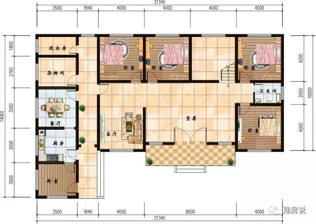 農村蓋一層平房設計圖大全，一層也能蓋出別墅型