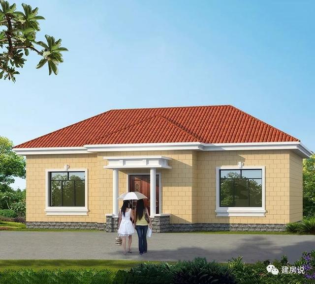 農村蓋一層平房設計圖大全，一層也能蓋出別墅型