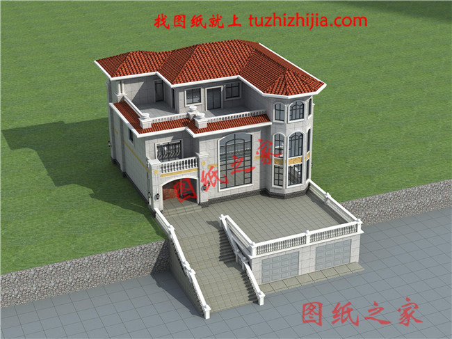 鄉下復試三層房子設計圖，帶堂屋，客廳中空，輕奢風格