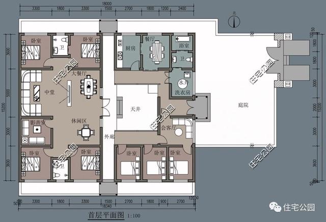 四合院戶型方案圖大全，徽派四合院PK北式四合院