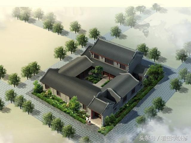 農村四合院房屋設計效果圖大全，美不美看了再說