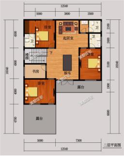 13X18米的農(nóng)村二層中式四合院方案戶型圖，農(nóng)村自建比較好