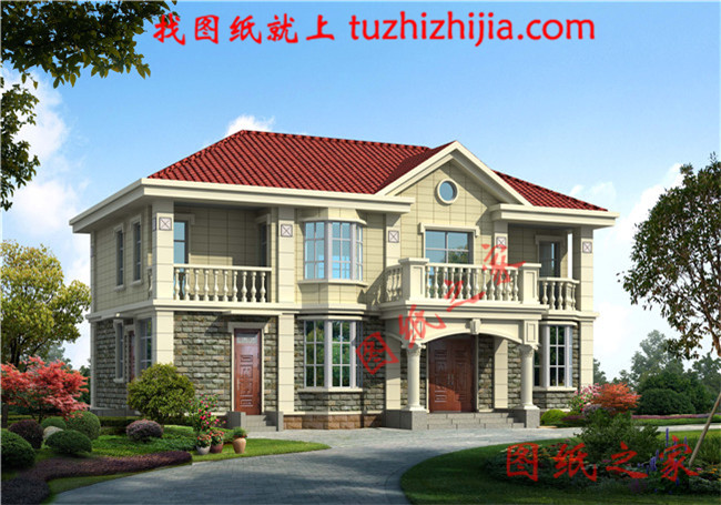 農村120平米兩層樓的房子設計圖，外觀新穎