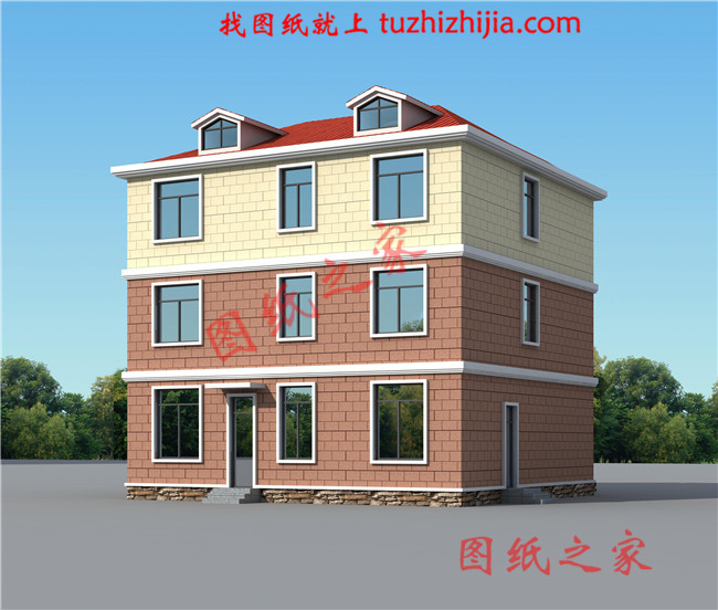 簡單實用新農村三層住宅房屋設計圖，時尚大氣，低調