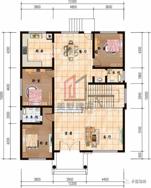 2套農村四層自建樓房戶型圖，1套豪華，1套普通，你怎么選？