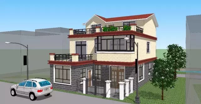 老家的房子都建一個模樣, 30萬帶樓頂花園別墅讓鄰居羨慕！