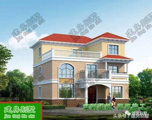 12米x12.8米三層別墅圖紙，還沒建就跟姐姐搶二樓主臥室了