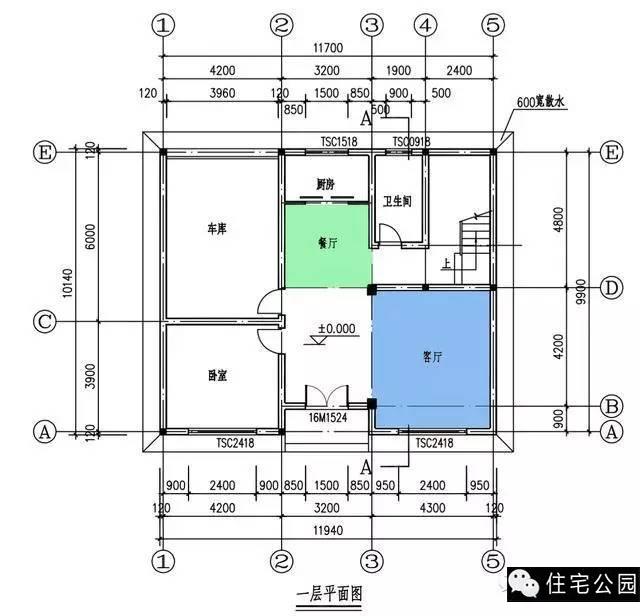 11.7X10米農村3層別墅，兩側無窗、方正實用
