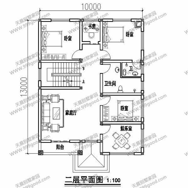 經典設計13X10米鄉(xiāng)村別墅，帶車庫的設計圖你可接受？