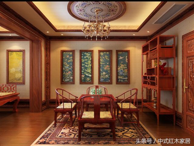 中式紅木家裝獨棟別墅古典風格設計成裝修界象征